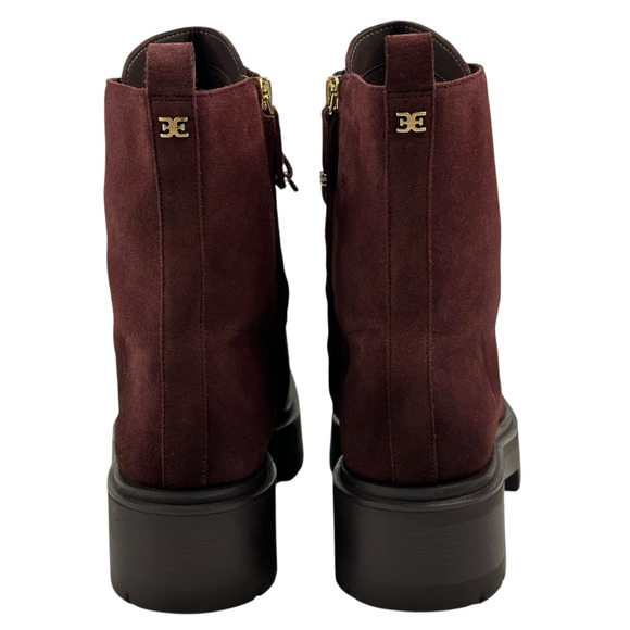 Sam Edelman Lovrin Platform Combat Boots Spiced Pecan Suede Womens 9.5M Zip New - Picture 4 of 12